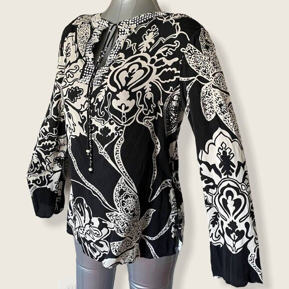 Gorgeous Bloomingdale’s Boho Silk-blend Tunic Top - Small - Picture 3 of 5